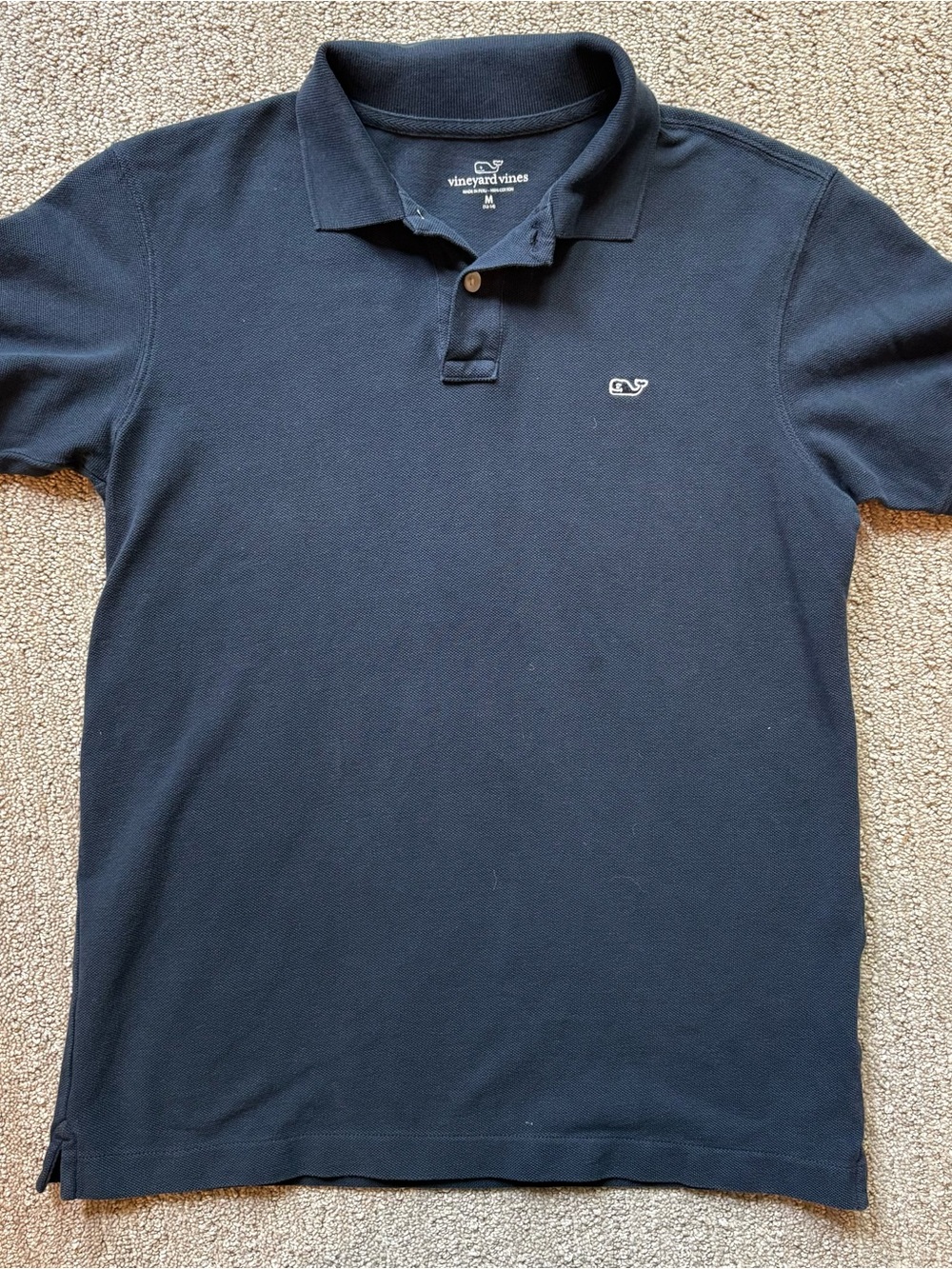 Vineyard Vines Boys Nevy Blue polo Medium 12/14